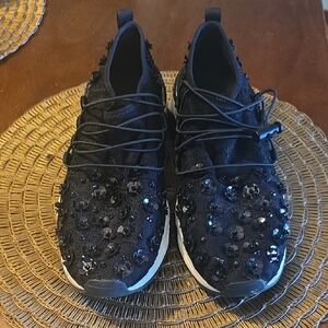 Black Embellished Women's Sneakers